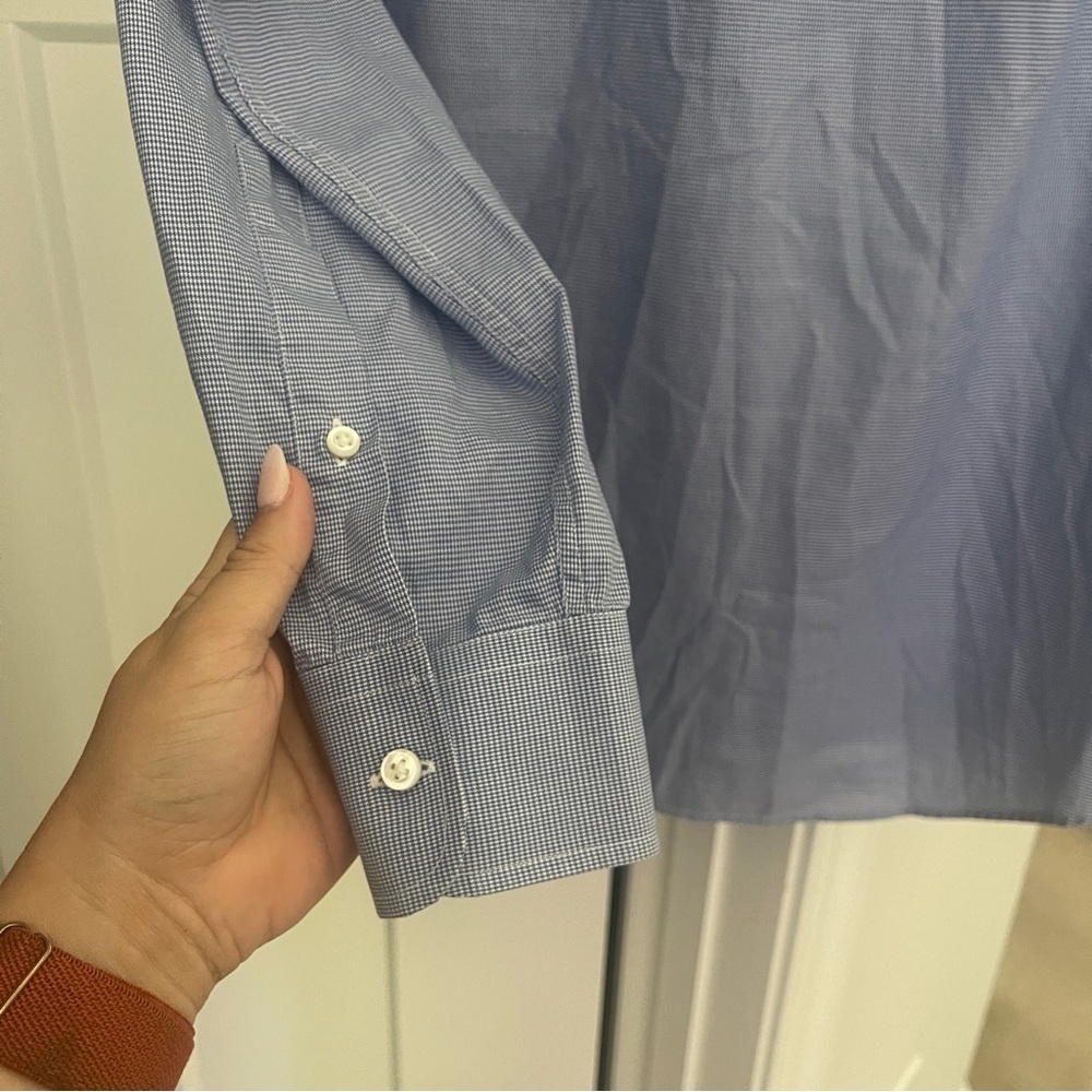 Ralph Lauren Purple Label Men’s Blue print Button Down Cotton Easy Care - Picture 5 of 5